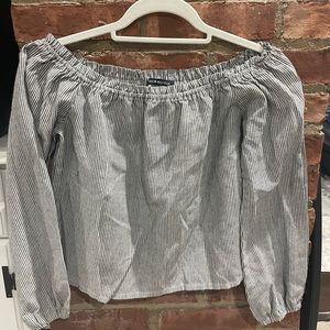 Brandy Melville Striped Off the Shoulder Top OS